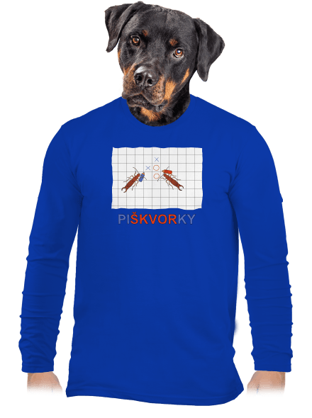 Škvorí piškvorky pánske dlhý rukáv Royal Blue