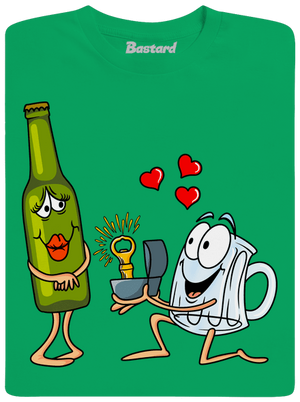 Láska k pivu pánske tričko Kelly Green