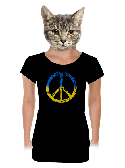 Ukrajina - Peace dámske tričko s lemom Black