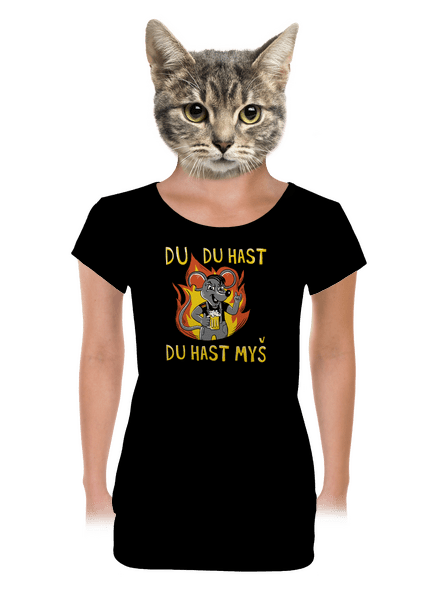 Du hast myš dámske tričko s lemom Black