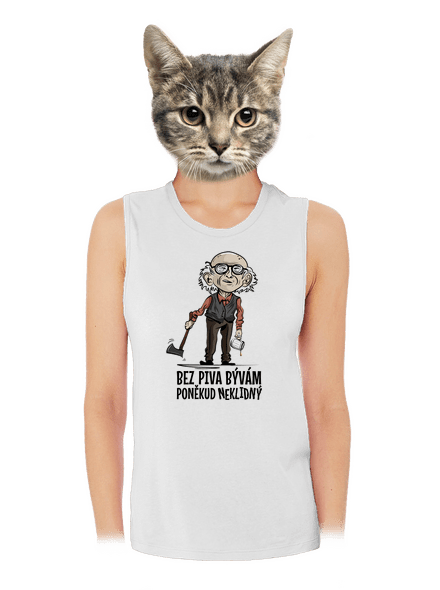 Neklidný bez piva dámske tielko voľné White