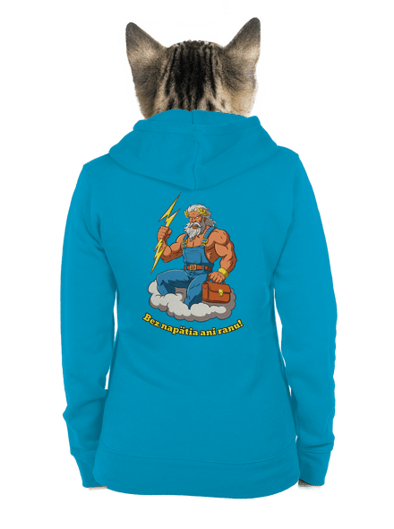 Bez napätia ani ranu dámska mikina na zips Blue Atol