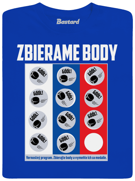 Zbierame body - hokej pánske dlhý rukáv Royal Blue