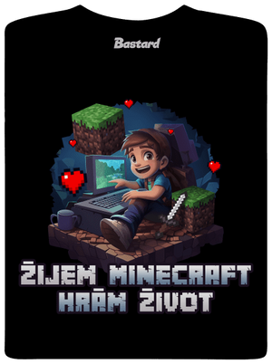 Žijem Minecraft pánske dlhý rukáv Black