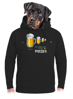 Pivečka unisex mikina premium Dark Black