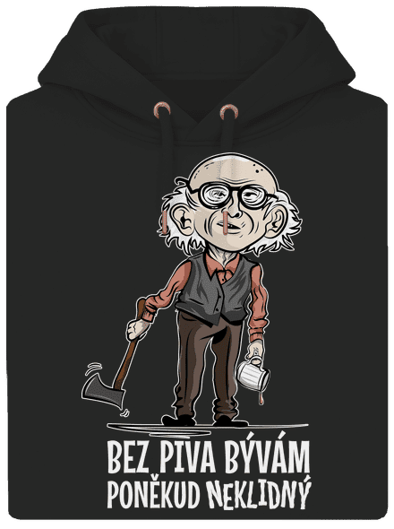 Neklidný bez piva unisex mikina premium Dark Black
