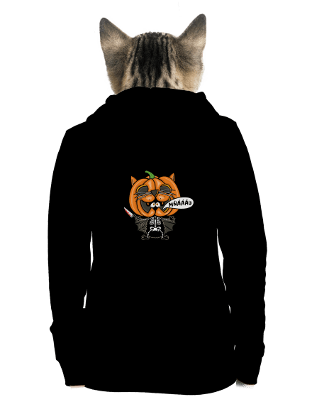 Halloweenská kočička dámska mikina na zips Black