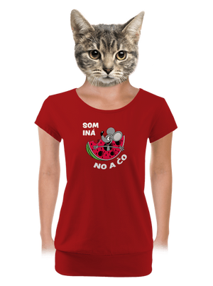 Som iná dámske tričko s lemom Red Mal