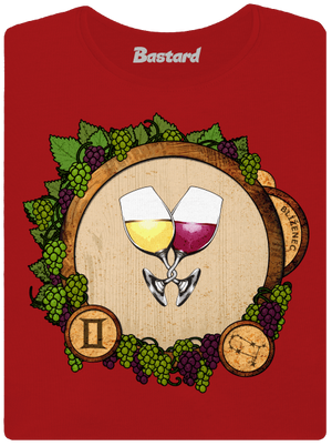 Vínny horoskop: Blíženec dámske tričko s lemom Red Mal