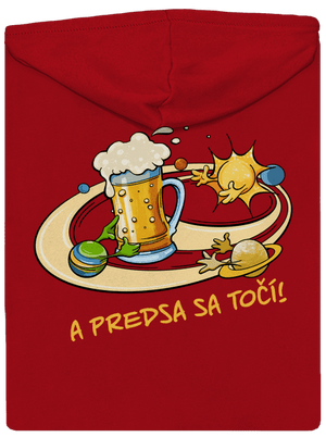 A predsa sa točí! pánska mikina na zips Red