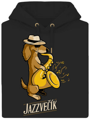 Jazzvečík unisex mikina premium Dark Black