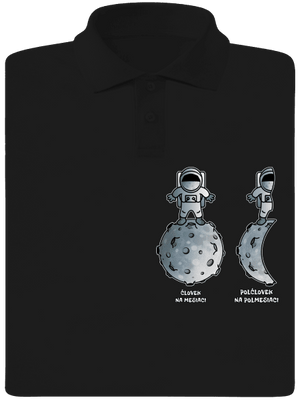 Polčlovek na polmesiaci pánska polokošeľa Black