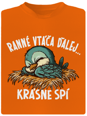 Ranné vtáča spí detské športové tričko Neon Orange
