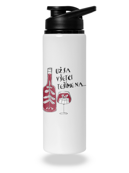 Vianoce vo víne flaša na vodu White