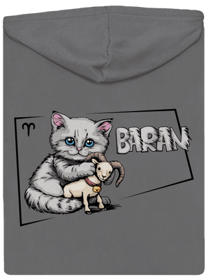 Mačací horoskop: Baran dámska mikina na zips Steel Gray