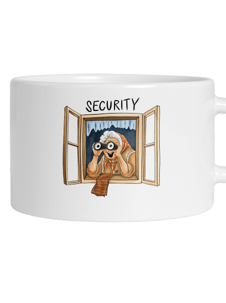 Security babička hrnček makronka White