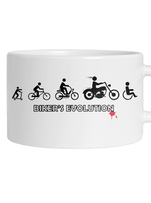Biker’s Evolution hrnček makronka White