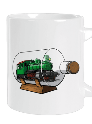 Lokomotíva vo fľaši veľký hrnček White