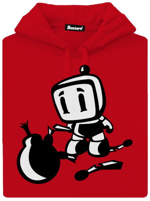 Bomberman pánska mikina klokanka Red