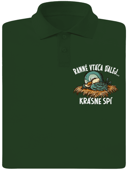 Ranné vtáča spí pánska polokošeľa Bottle Green Mal