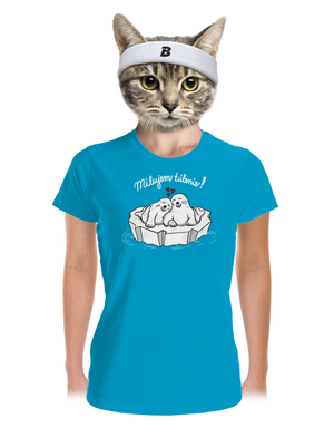 Milujem túlenie dámske športové tričko Blue Atol