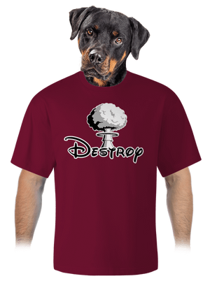 Destroy unisex tričko oversized Garnet