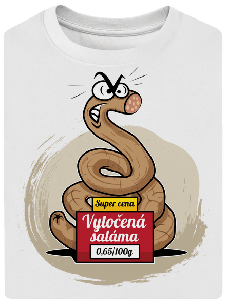 Vytočená saláma unisex tričko oversized White