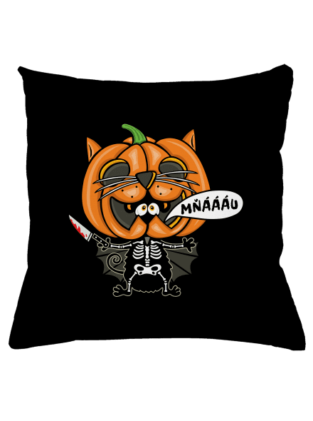 Halloweenská kočička vankúš Black