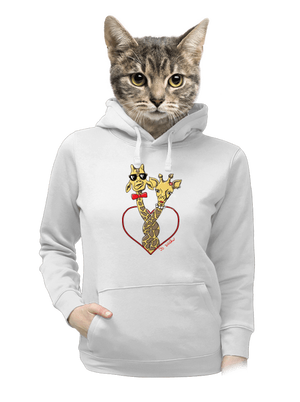 Žirafy vo zväzku dámska mikina klokanka White