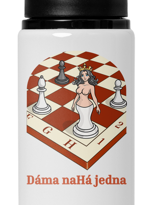 Dáma nahá jedna flaša na vodu White