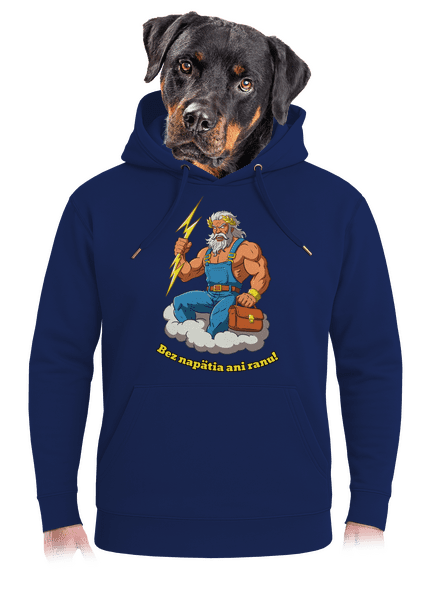Bez napätia ani ranu unisex mikina premium Navy