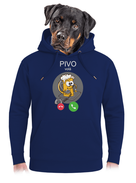 Pívo volá unisex mikina premium Navy