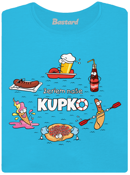 Slovenské kupko dámske tričko s lemom Blue Atol