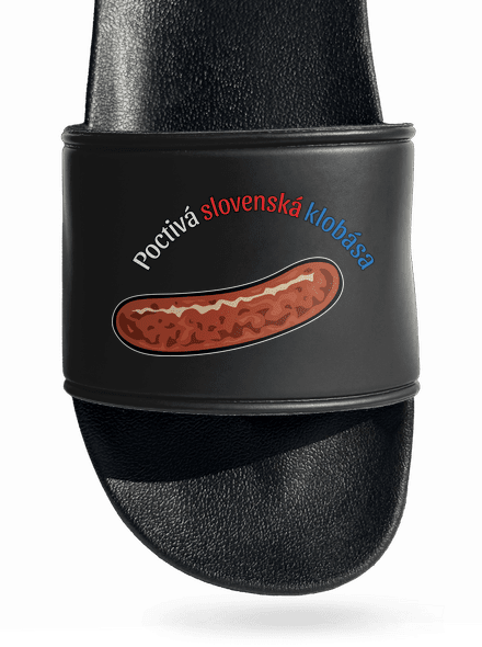 Poctivá buchta a klobása šľapky Black