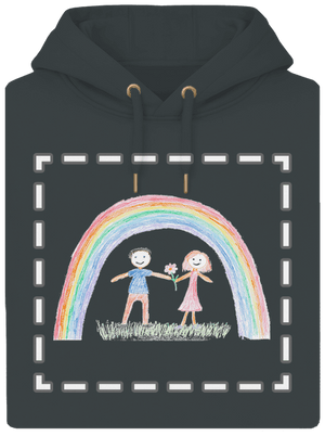 Detské kresby - Nahraj vlastnú unisex mikina premium Charcoal