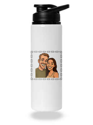 Karikatúra z vlastnej fotky flaša na vodu White