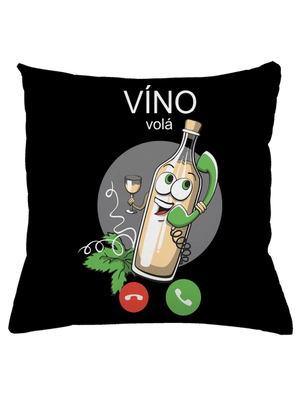 Biele víno volá vankúš Black