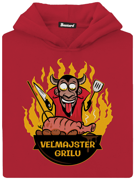 Veľmajster grilu detská mikina klokanka Fire Red