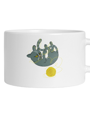 Nevrlý kocúr hrnček makronka White