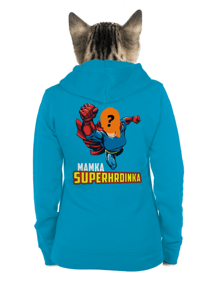 Mamka superhrdinka dámska mikina na zips Blue Atol