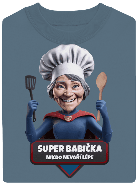 Super babička unisex mikina bez kapucne Nordic Blue