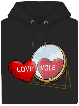 Love vole unisex mikina premium Dark Black