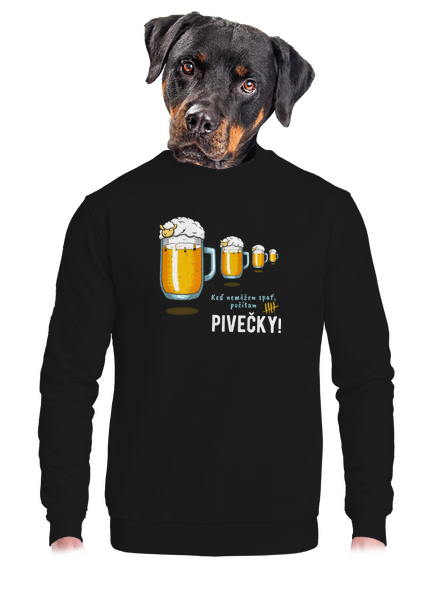 Pivečka unisex mikina bez kapucne Black