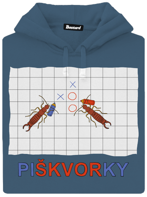 Škvorí piškvorky dámska mikina klokanka Denim