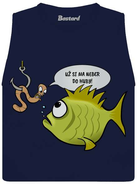 Ryba a dážďovka dámske tielko voľné Navy