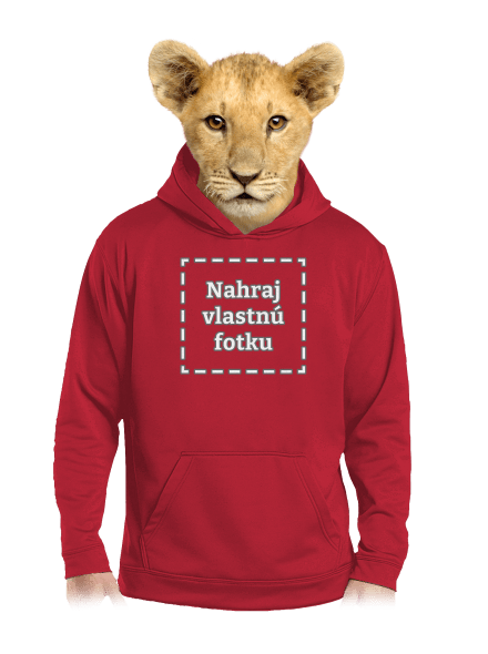 Vlastná potlač detská mikina klokanka Fire Red