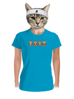 Opička s mobilom dámske športové tričko Blue Atol