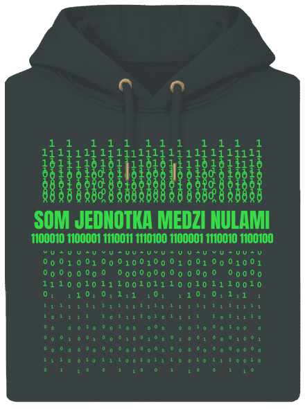 Jednotka medzi nulami unisex mikina premium Charcoal