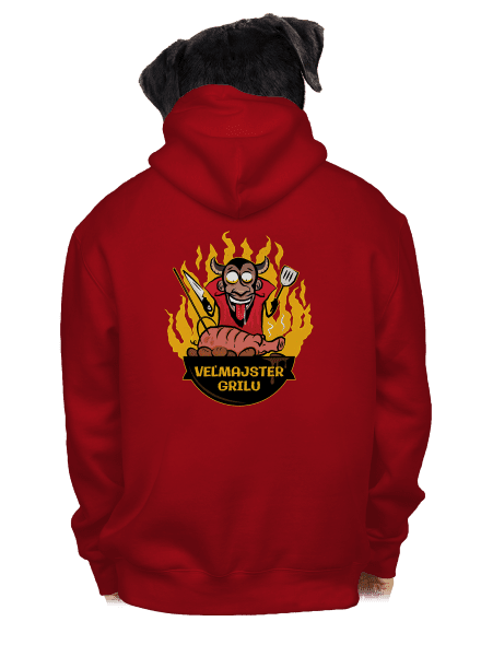 Veľmajster grilu pánska mikina na zips Red