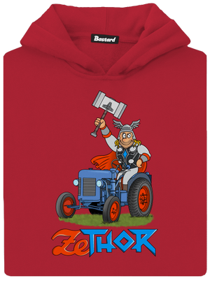 ZeThor detská mikina klokanka Fire Red